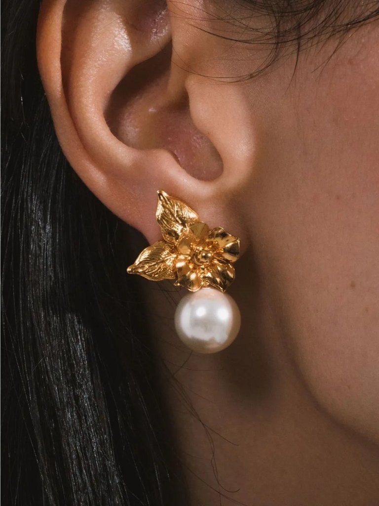 Jennifer Behr Gold Rici Earrings One Size New Womens Jewelry Pearl — image 7 of 8